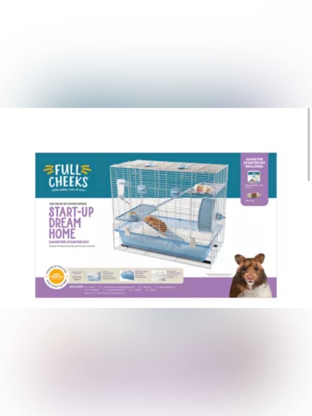 Full Checks Blue Hamster Cage Starter Kit - Start-Up Dream Home